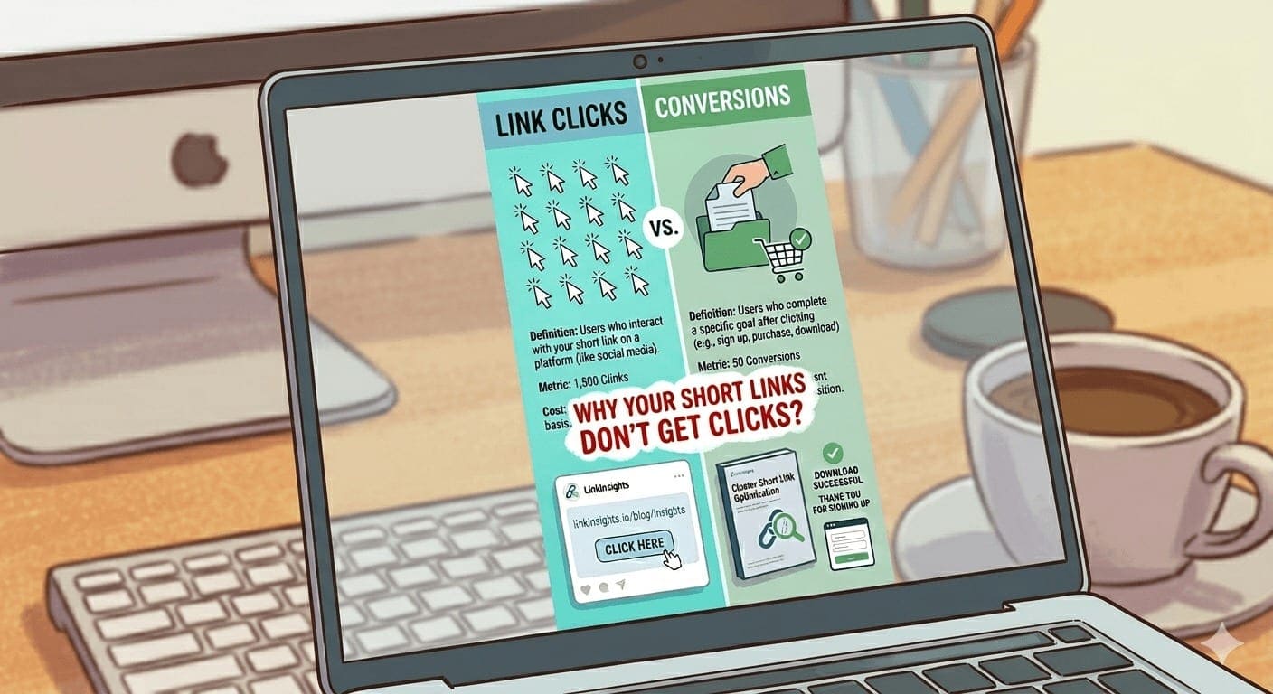 difference between link clicks and conversions